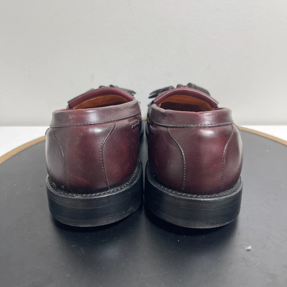 Allen Edmonds‎ Shoes Men 8 D Cody Brown Oxblood Tassel Loafers Woven Kiltie